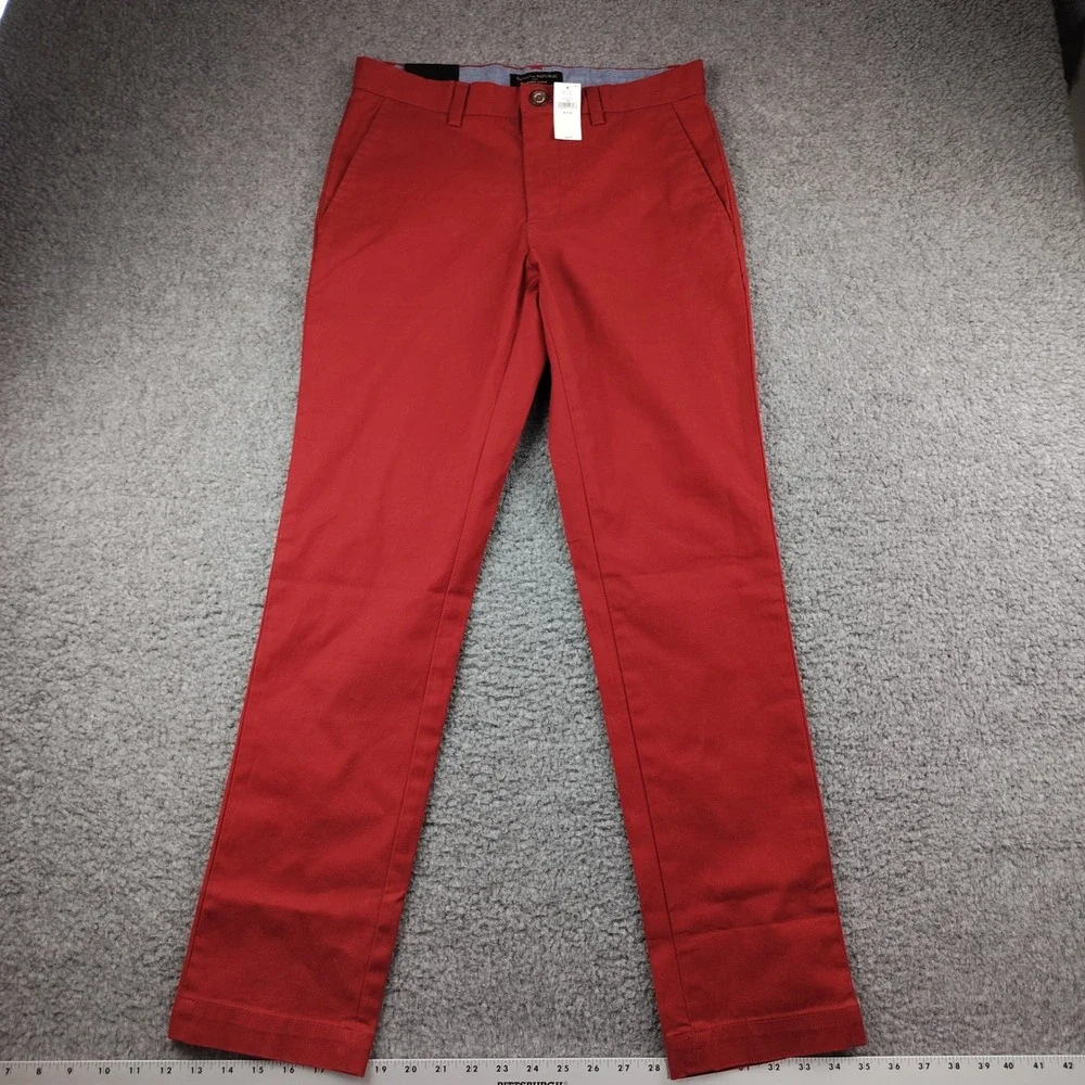 Banana Republic Aiden Slim Fit Stretch Chino Pants Red 28x30 Preppy Office NWT